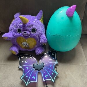 rainbocorn Monstercorn Purple and Gold Plush Toy with Egg 11”